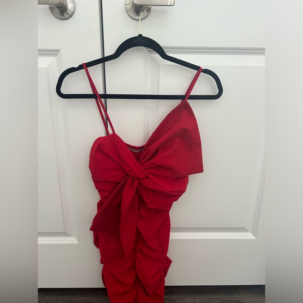 Red zara mini dress worn once! Perfect condition!